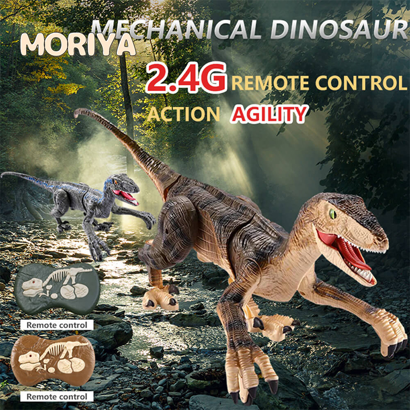 A0079 RC Walking Velociraptor Dinosaur Toy - 2.4G 5-Channel Electric ...