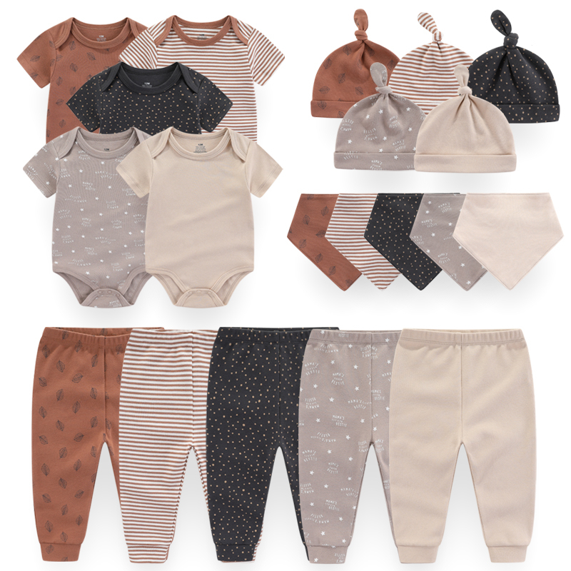 Kiddiezoom – 5 Body A Maniche Corte Per Neonato – Cotone Morbido – Vestitini Base Per Bambino
