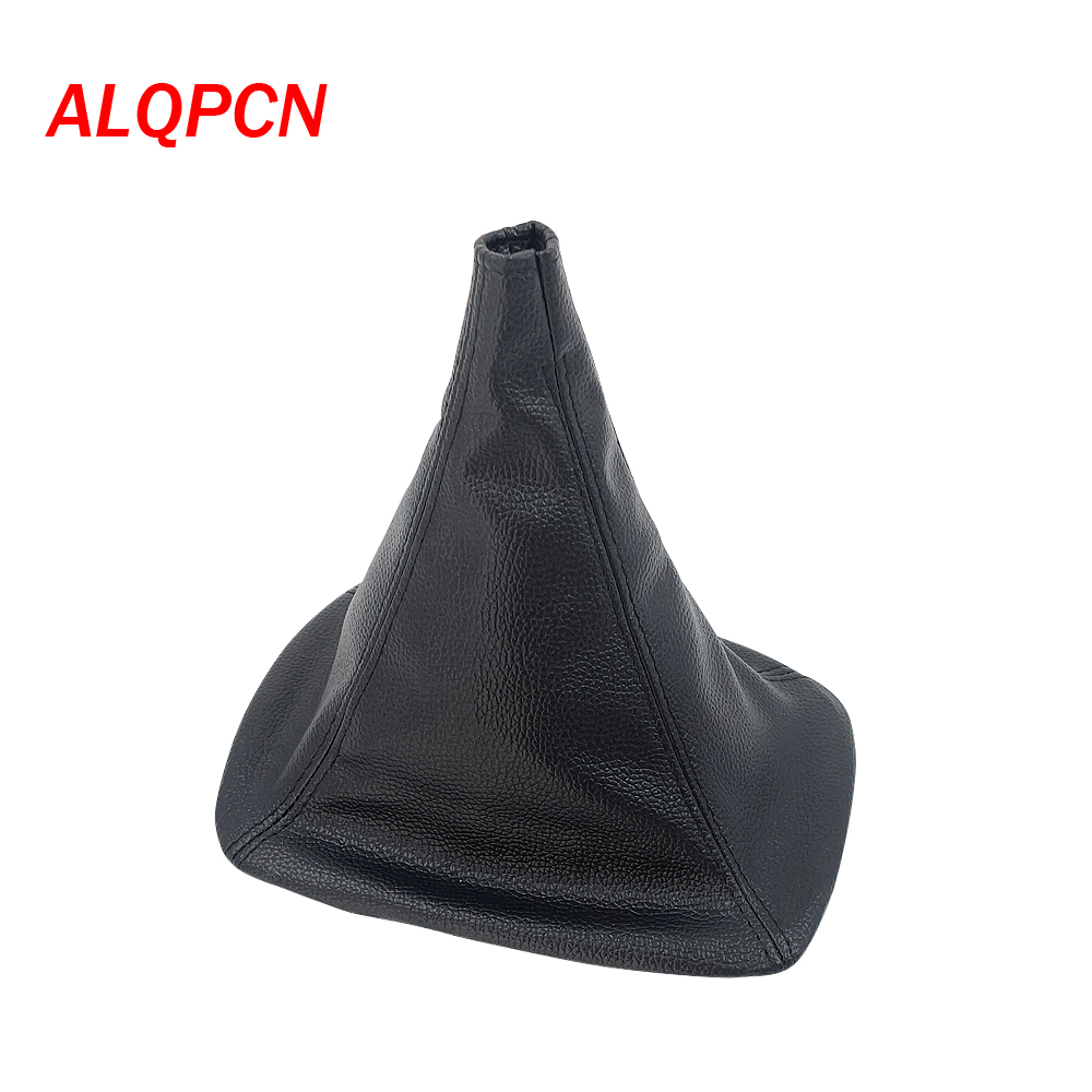 4 White Seams Black PVC Carbon Shifter Shift Gear Knob Boot For