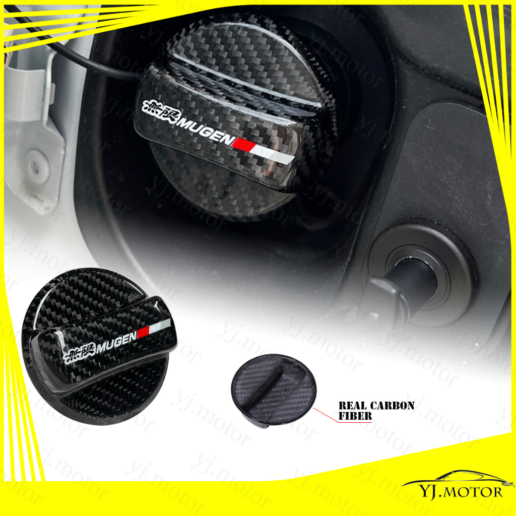Real Carbon Fiber Fuel Cap Cover For Honda City Civic Jazz HRV CRV Dry