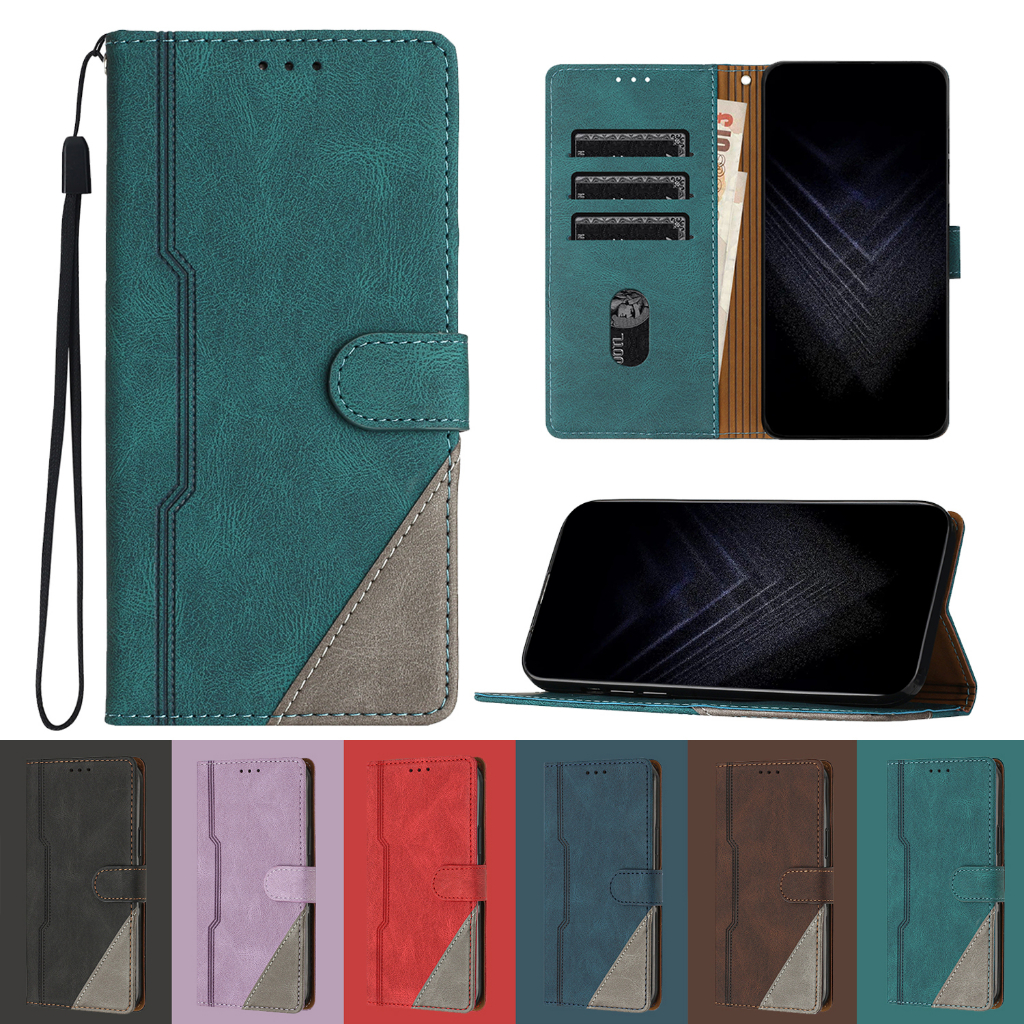 Casing For Samsung Galaxy S9 S8 Plus S9+ S8+ S7 S6 Edge Frosted patchwork  Flip Case Stand Card PU Leather Phone Wallet Cover