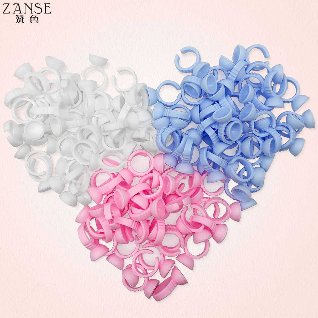 ZANSE SHIP FAST 50Pcs Disposable Eyelash Glue Fan Cup Rings Holder ...