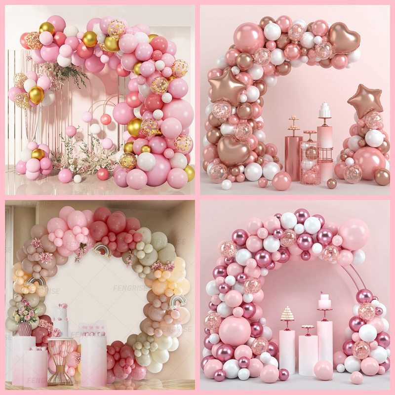 117PCS Pink Soft Balloon Garland Arch Kit Birthday Decoration Set ...