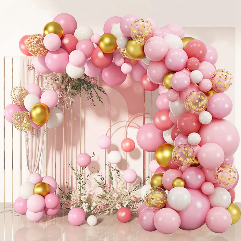 Pink Soft Balloon Garland Arch Kit Birthday Decoration Set Dusty White ...
