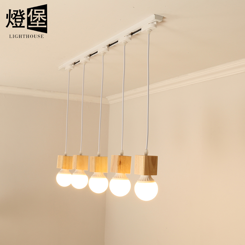 Nordic Log Sliding Hanging Line Track Spotlight Clothing Store Cash ...