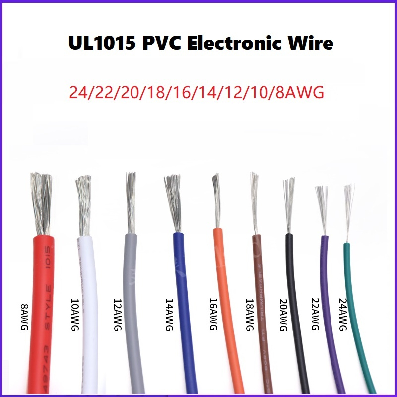 20M UL1015 Electric Wire 24AWG 22AWG 20AWG 18AWG PVC Insulated Lamp ...