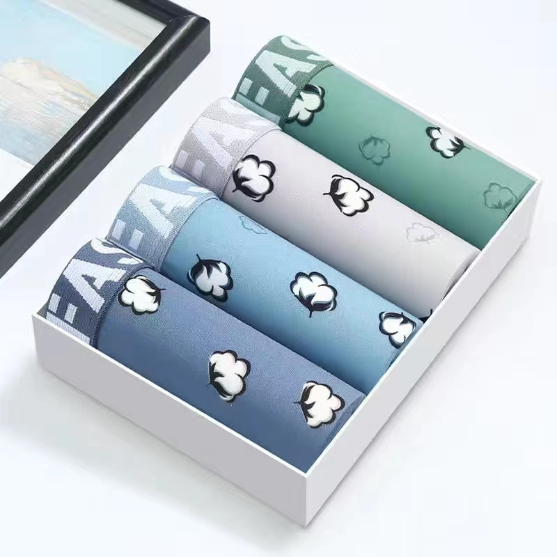 4 PCS Breathable Boxers Plus Size Men Antibacterial Underwear ...