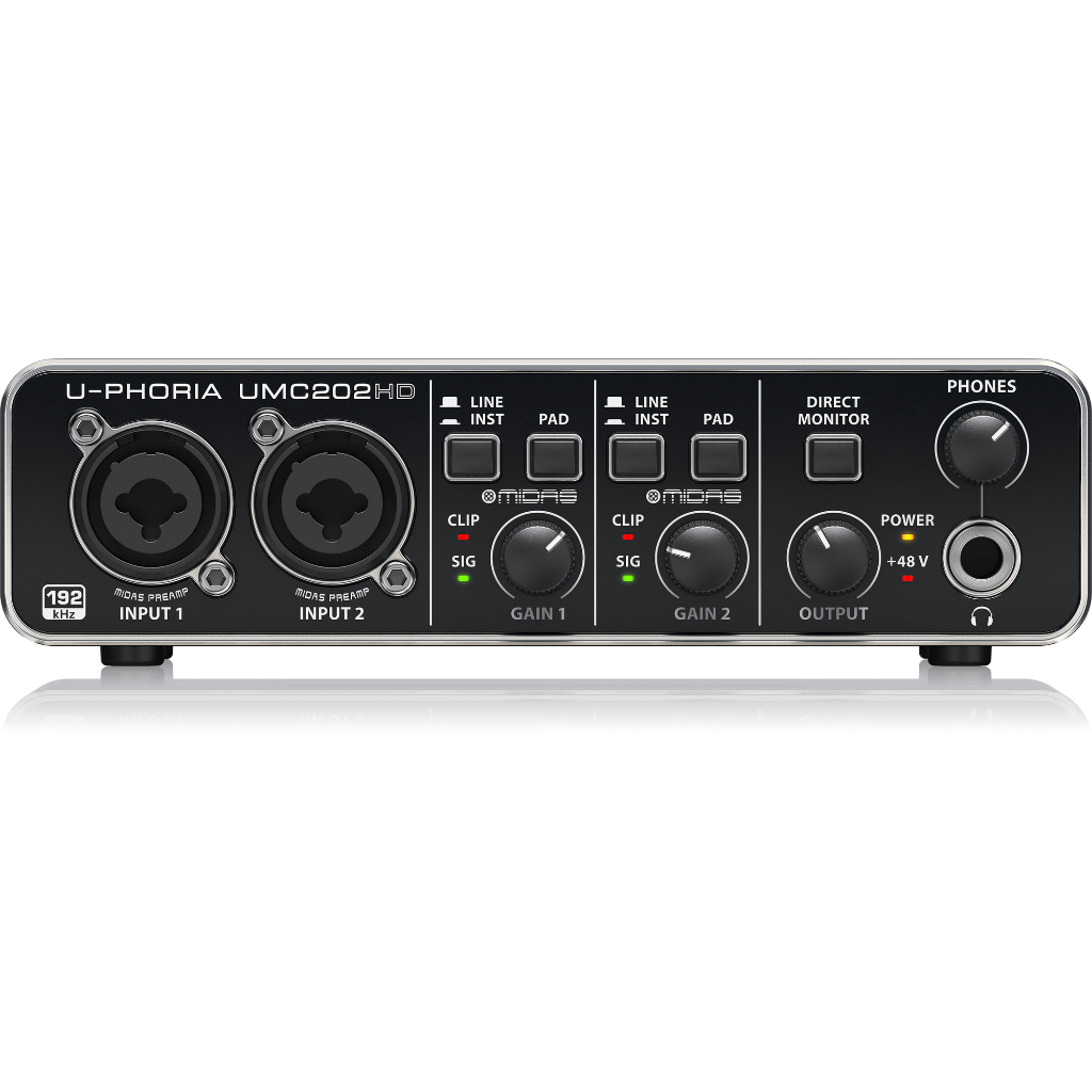 Behringer UMC202HD Audiophile 2x2, 24Bit/192 kHz USB Audio Interface