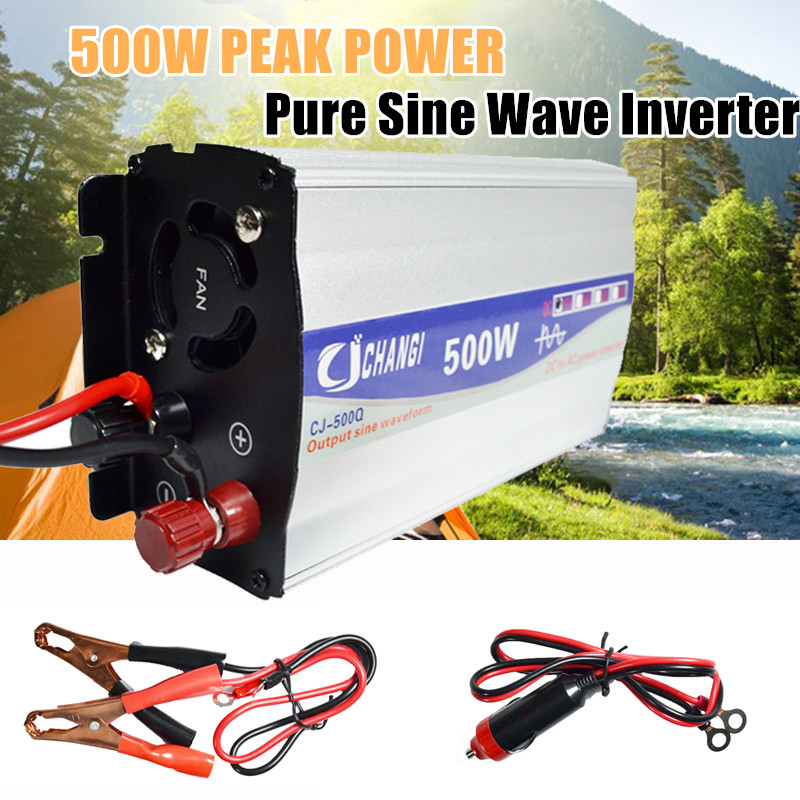 500W Pure Sine Wave Inverter DC 12V 24V 48V To AC 220V Car Inverter ...
