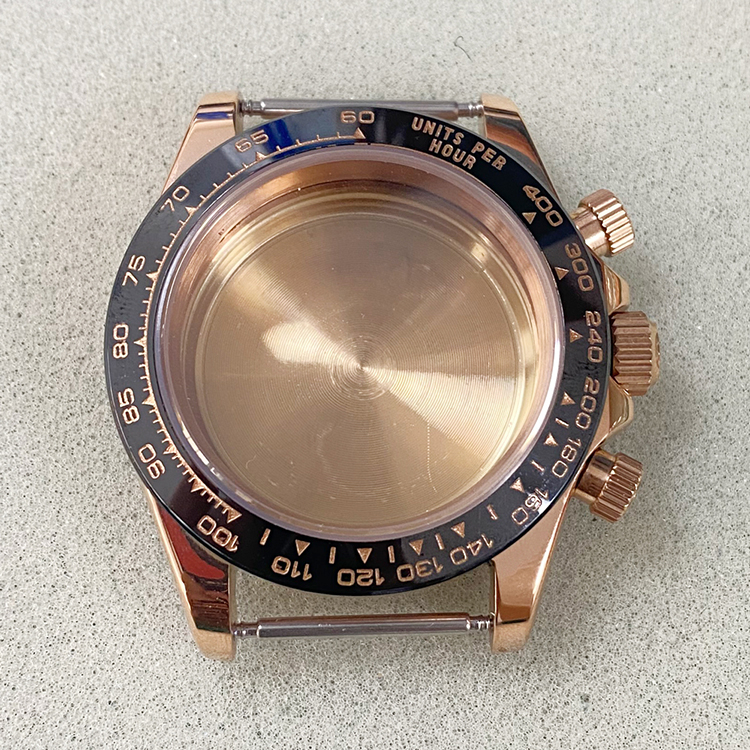 39MM Rose Gold Watch Case Watch Hands Stainless Steel Case Sapphire