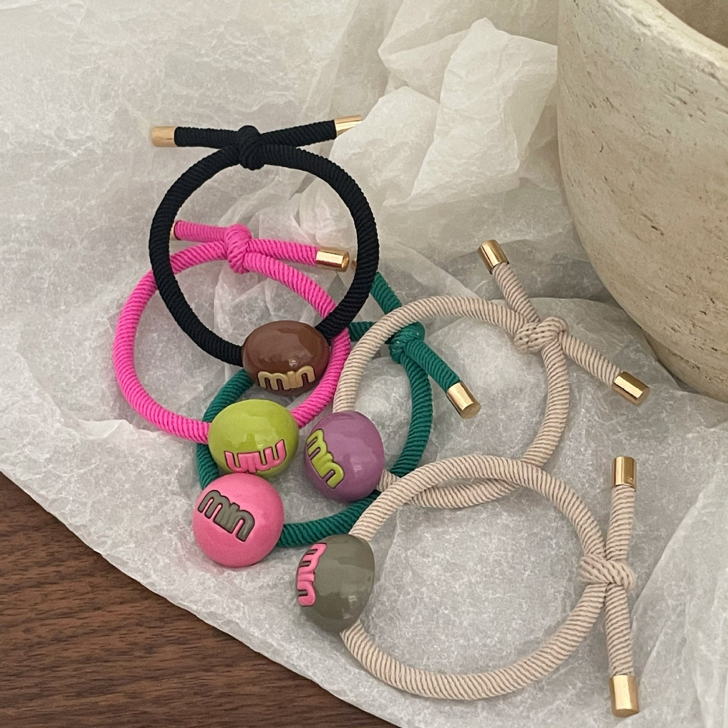 Fashion Hair Tie For Women Girls Candy Bean Shape Alloy Hair Band