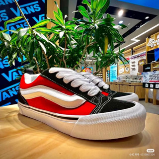 Vans red and outlet black canvas shoes