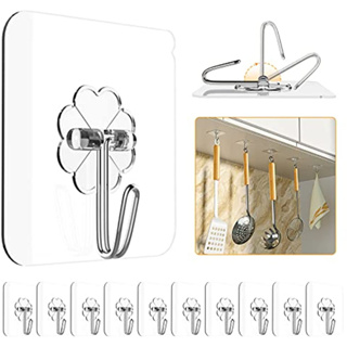 Cheap 20 Pcs Door Hook Adhesive Wall Hooks Transparent Anti-skid