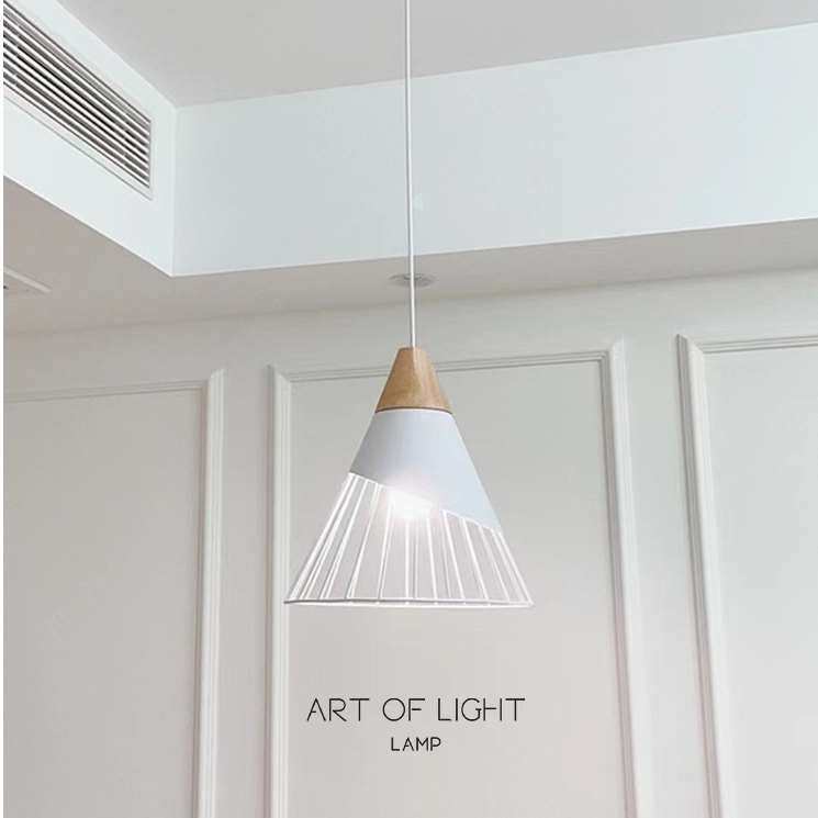Nordic Pendant Light Chandelier Ceiling Light Wood Cone Dining Light ...