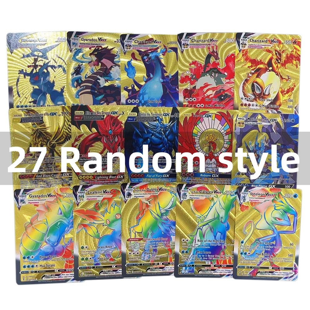 55pcs Pokemon Gold Card Charizard Arceus Vstar Vmax 10000HP Rainbow Metal  Card kids Toy gift ideas | Shopee Philippines