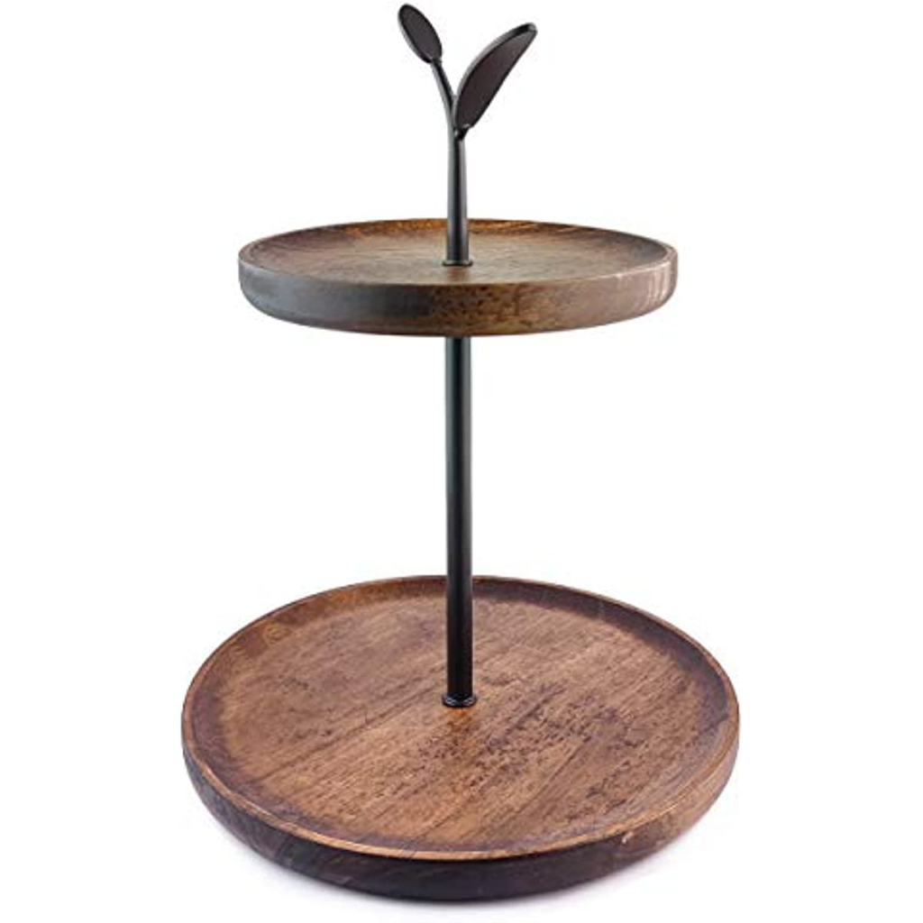 Wooden Tiered Tray Stand ,2 Tier Tray Stand Wood,Rustic Cupcake Tower