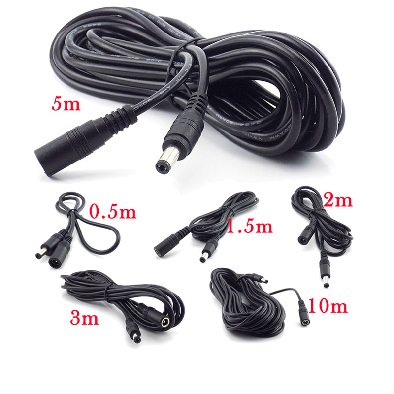 Female To Male Plug Cctv Dc Power Cable Extension Cord Adapter V