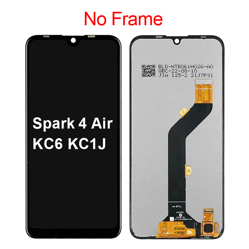 Black 6.52 ” For Tecno Spark 4 Lite BB4k KC8S LCD Display