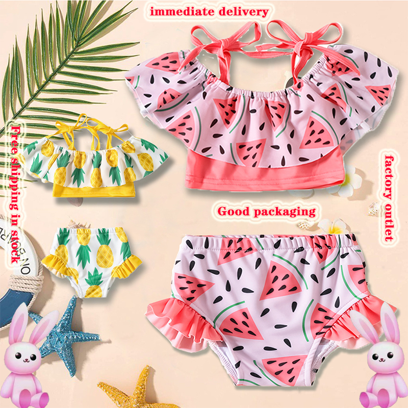 swimming suit for kids Mermaid Fruit printing Bikini cute swimming