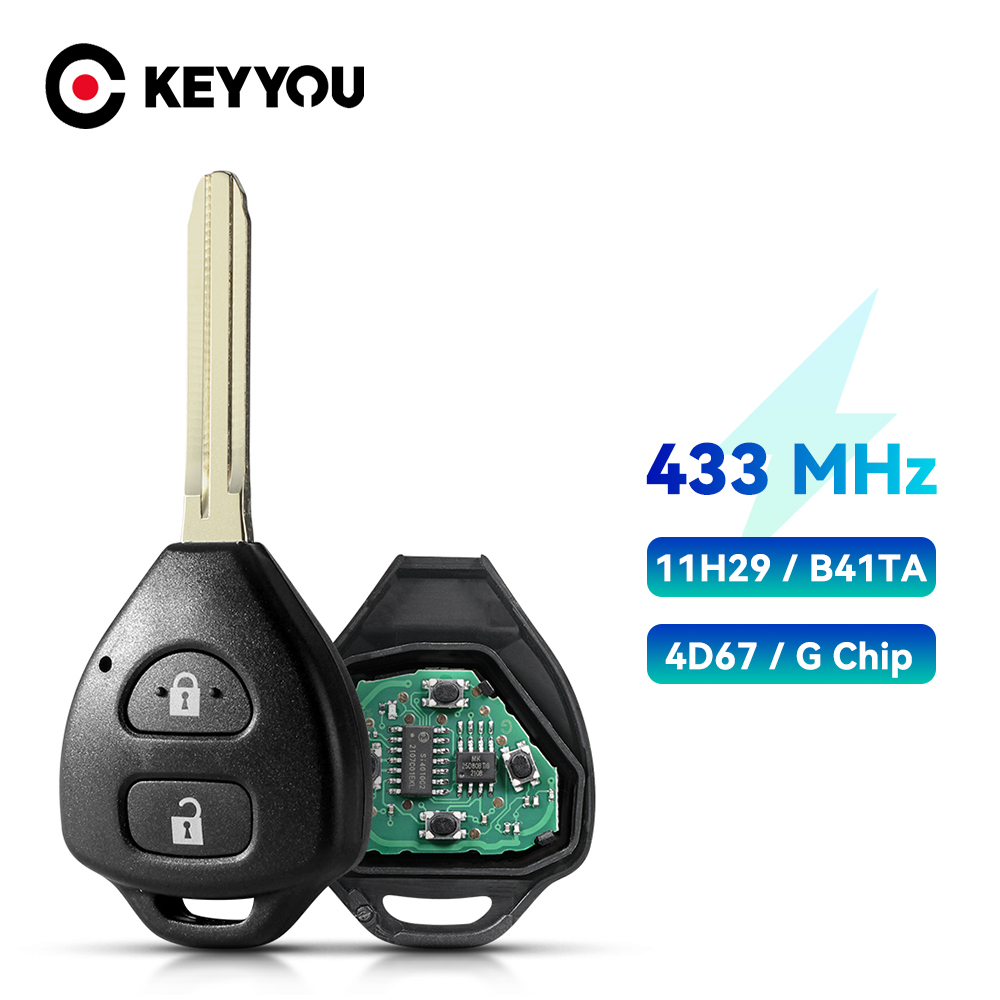 433Mhz Remote Car Key Control 2 Buttons For Toyota Hilux Vios Yaris ...