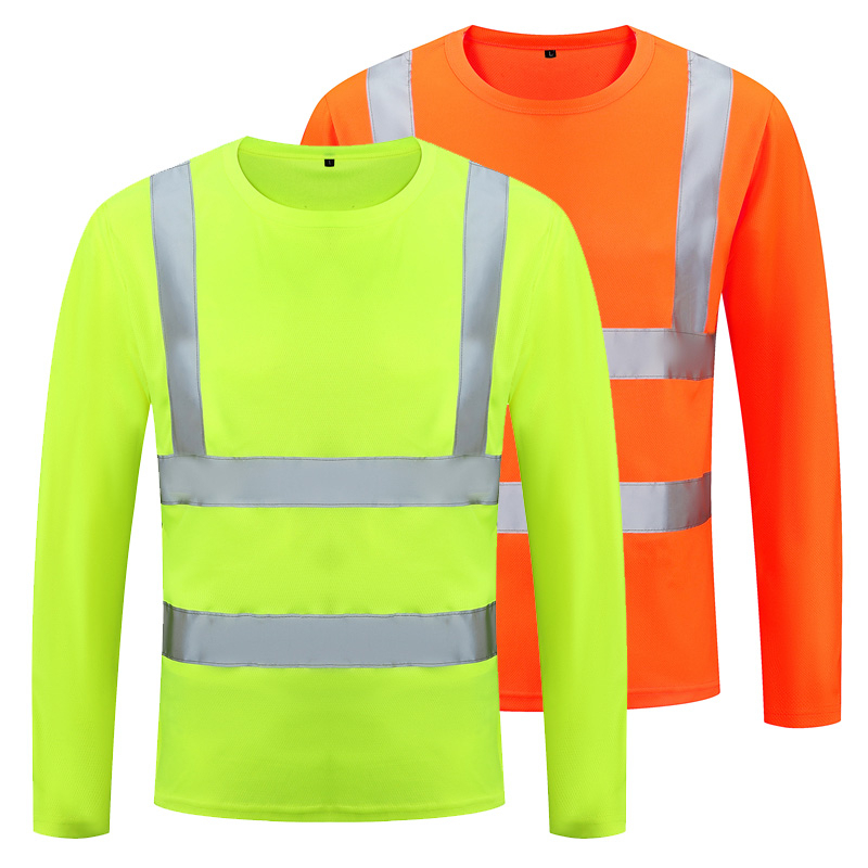 Fluorescent Yellow High Visibility Shirts Reflective Safety tShirt