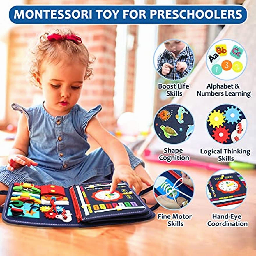 Kid Habilidades Básicas De Vida Brinquedos Montessori Busyboard Sensory ...