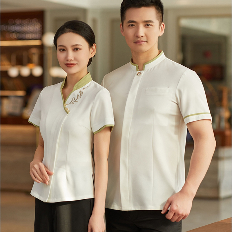 Ready Stock Hotel waiter work clothes short-sleeved housekeeping ...