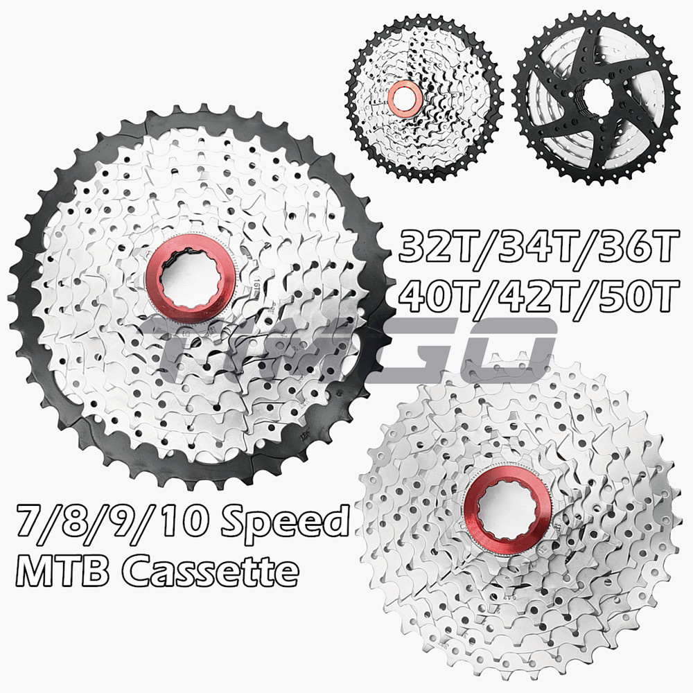 MTB Mountain Bike 7/8/9/10 Speed Cassette Cogs Gear Sprocket Red Lock Ring 1232T 1134T 1136T