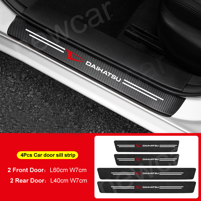 Door Sill Protectors For Vehicles 4Pcs 3D Carbon Fiber Black Car Door Sill Scuff Plate Cover Anti Scratch Sticker Car Door Step Protector - Foto 10