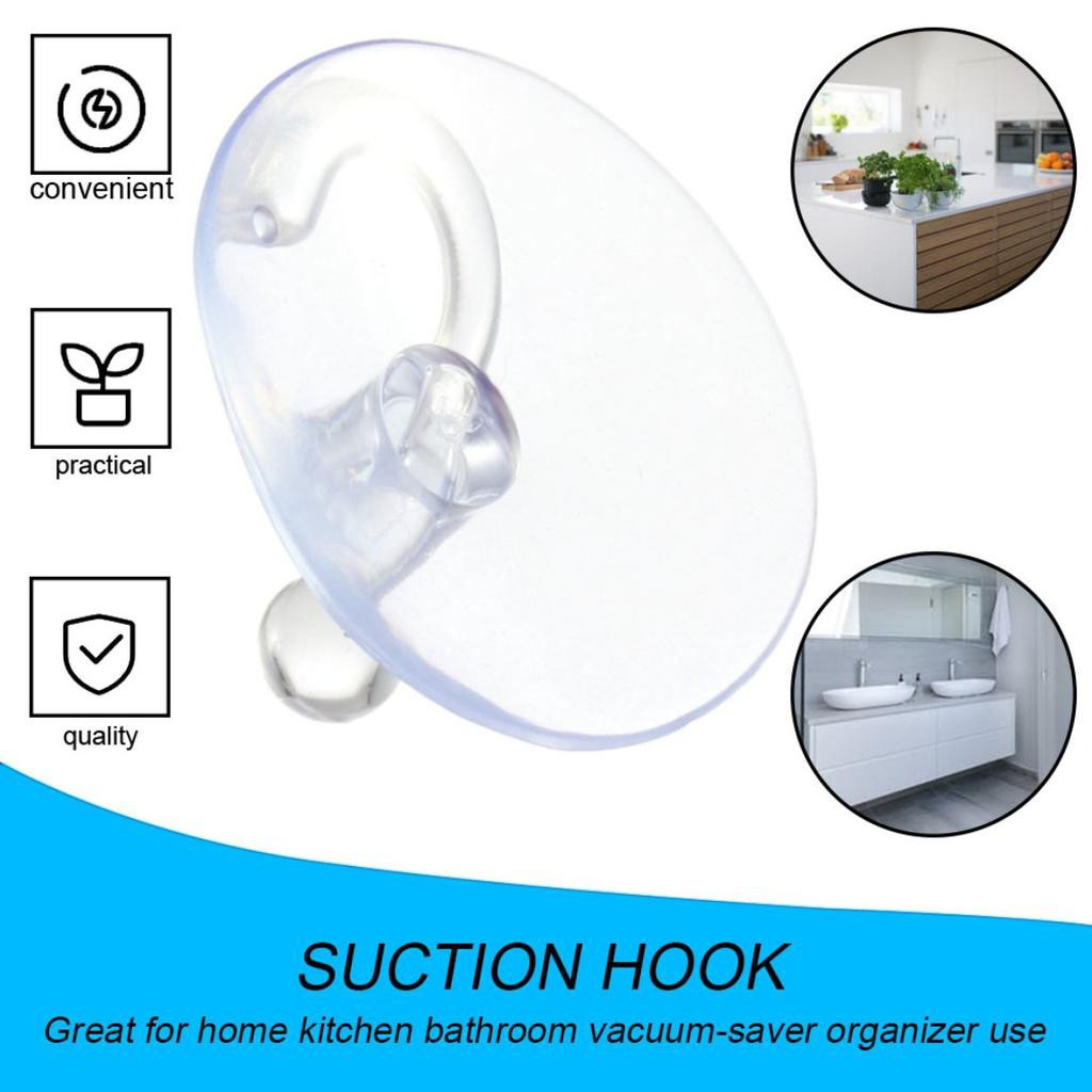 6 Pack Heavy Duty Suction Cup Hooks - No Drill Shower Wall Hooks For Towels, Robes & More