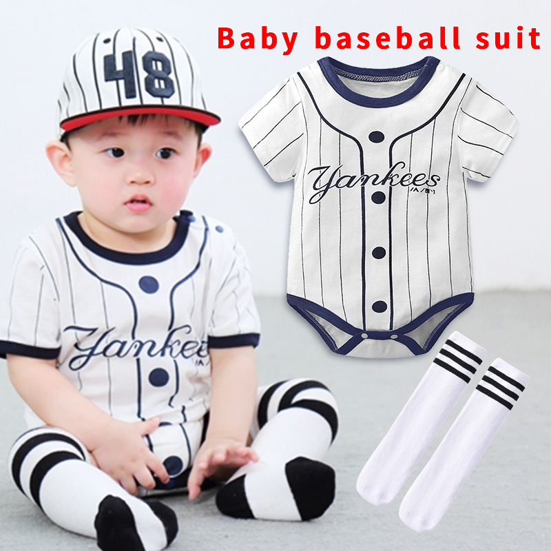 PINPOO Baby Baseball Bodysuits Clothing Toddler Jumpsuit Baby Boys