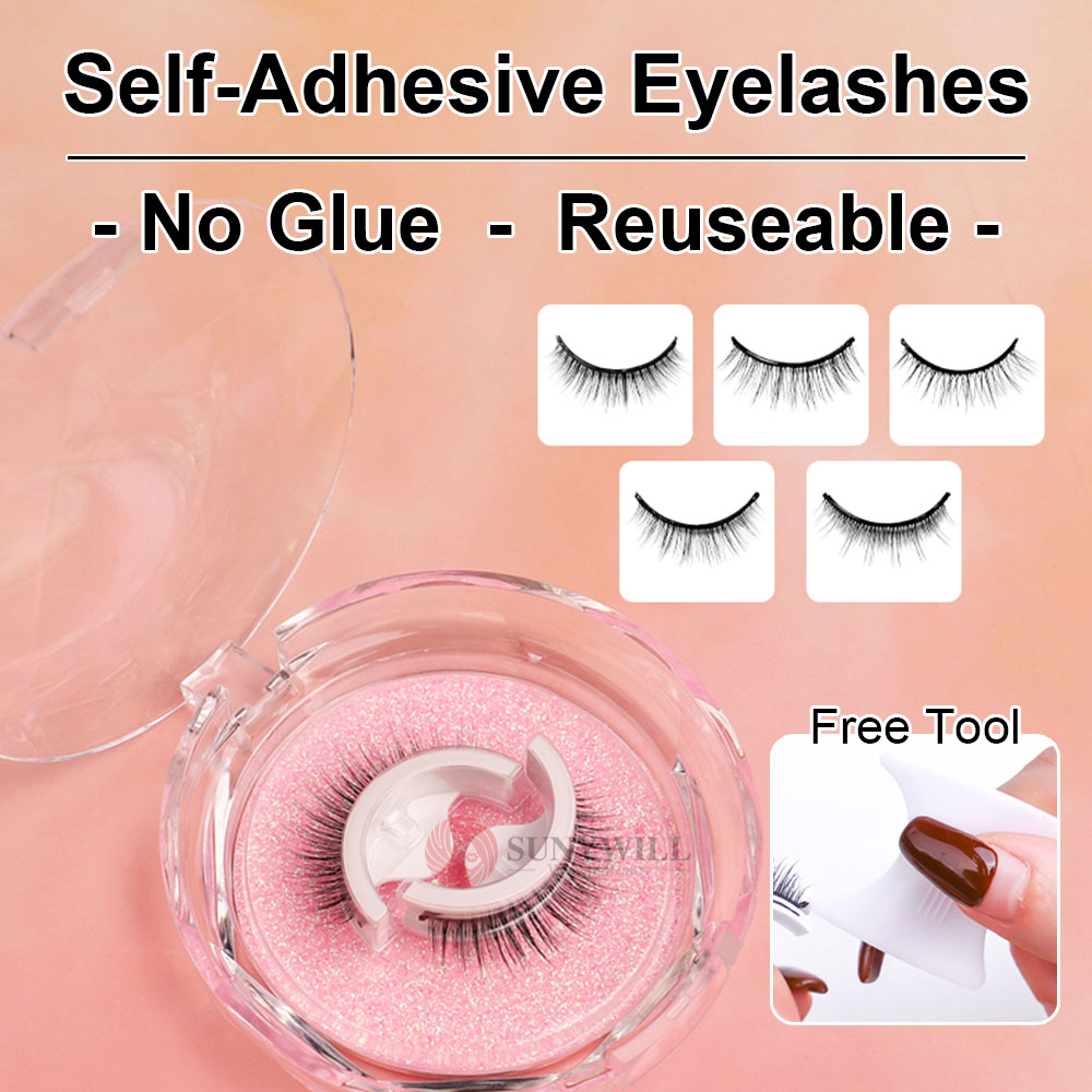 1Pair 3D Professional Selfadhesive Eye Lashes No Glue Required