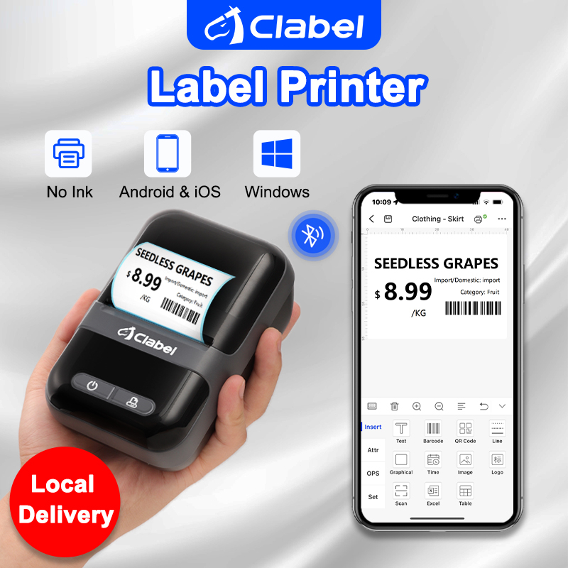 【Local Delivery】CLABEL 220B Label Maker Mini Label Printer Portable