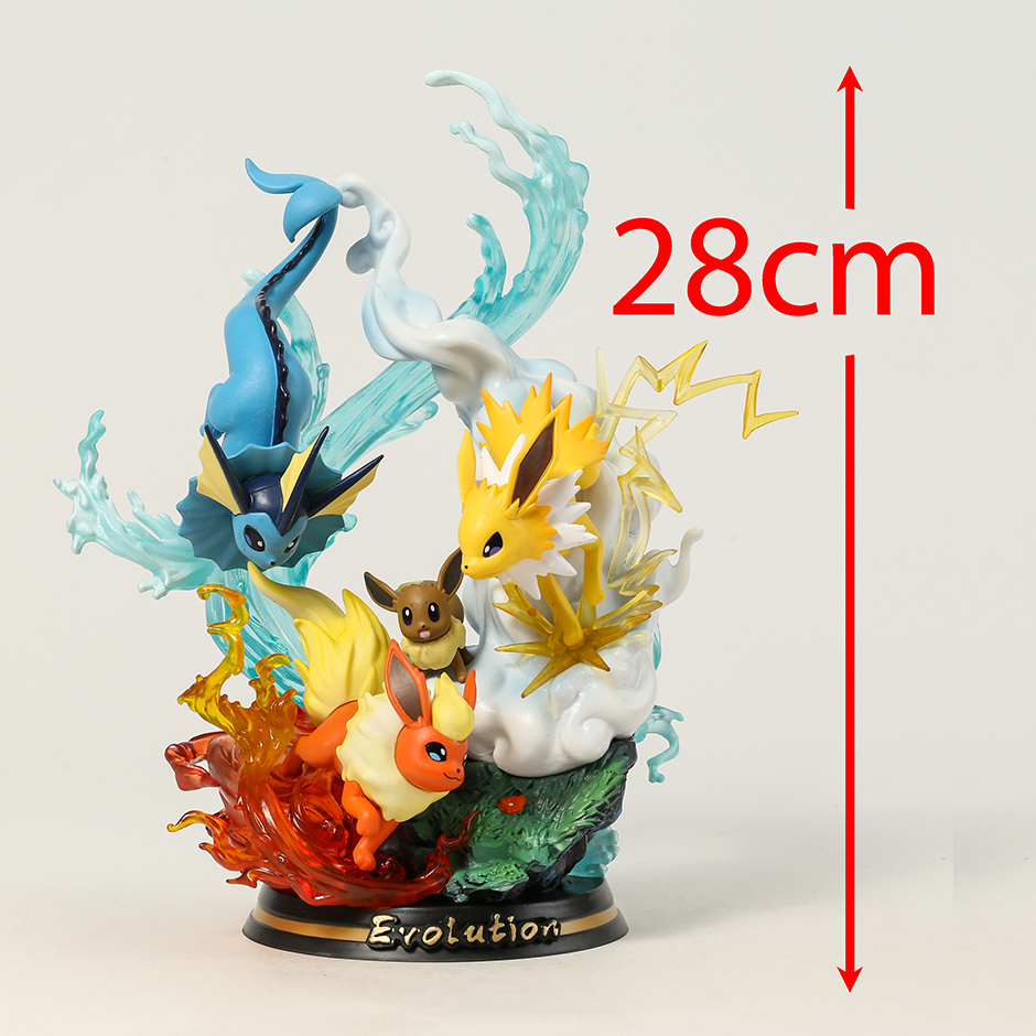 Pokemon Evolution Eevee Vaporeon Jolteon Flareon Light Up Statue Anime ...