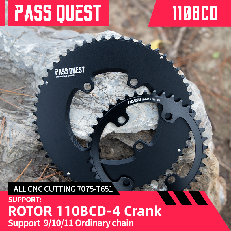 Pass Quest Chainring Rotor Bcd X Sprocket Aero Crankset Round