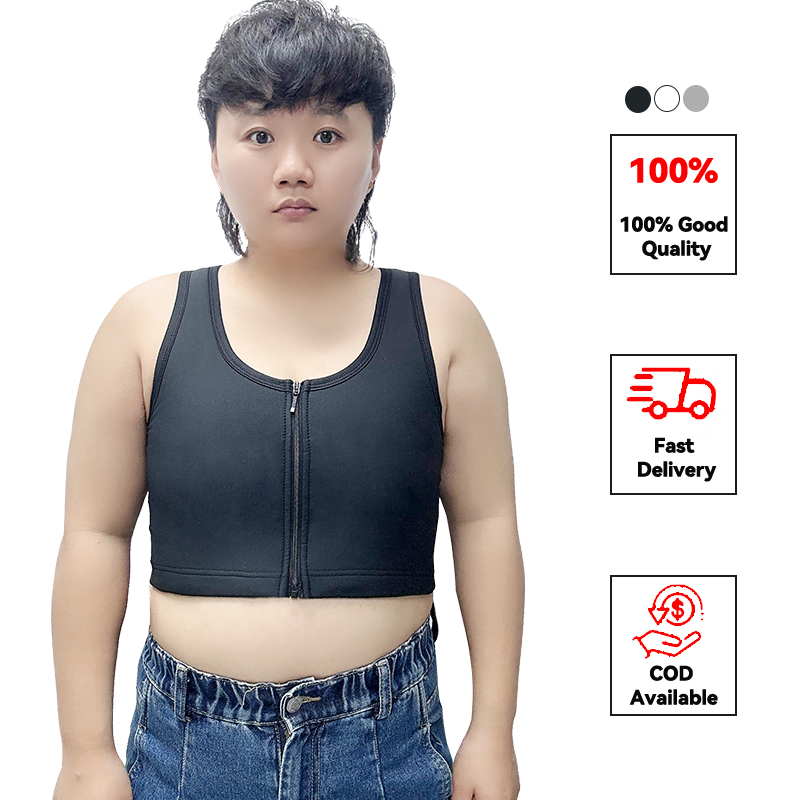 Zipper Chest Binder Bandage Flat Comfortable Tomboy Thick Fluff
