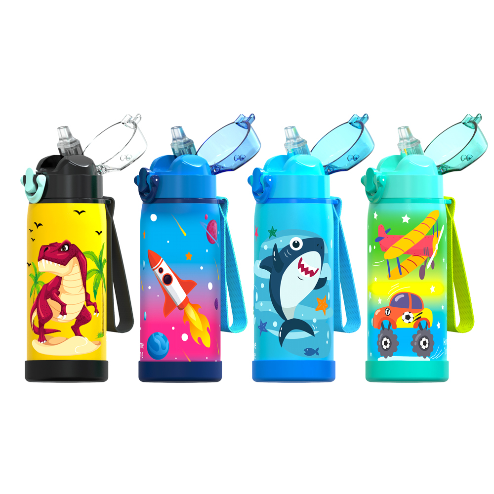Insulated water bottle steel water bottle straw water bottle kids water