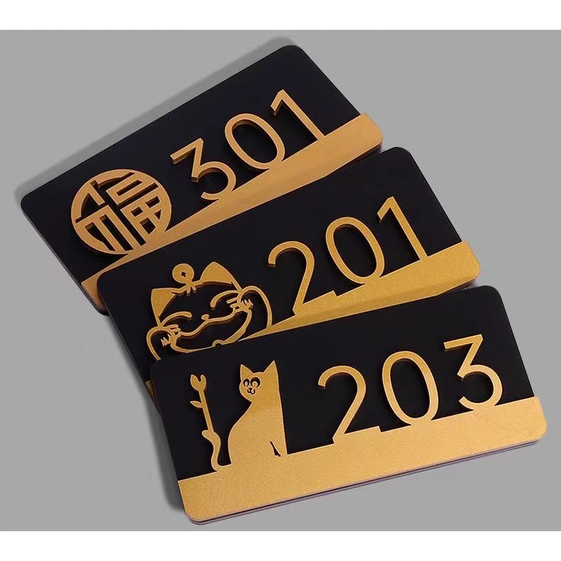 DIY custom house number plate entry door signboard creative light ...