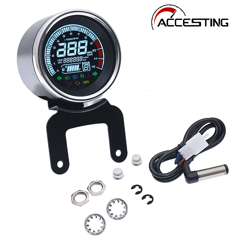 12000rpm Multifunctional Gauges Instruments 12V Motorcycle Odometer