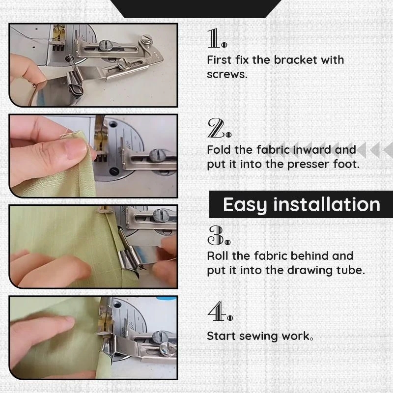 Chzimade Overlock Folder Bending Sewing Machine Foot A11/S72L Flat ...
