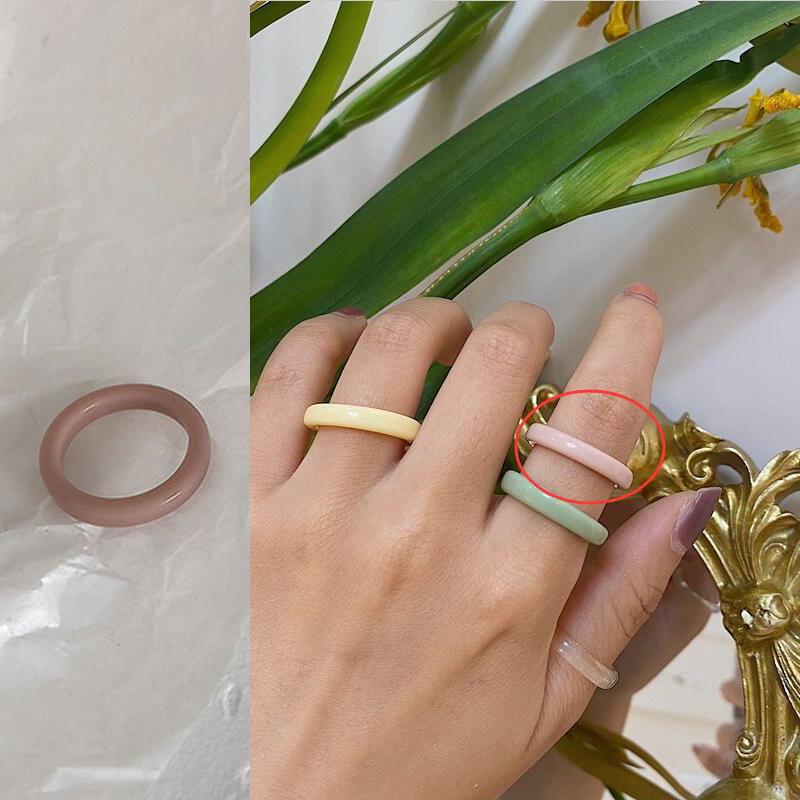 Roselife Multicolour Waterproof Resin Luminous Frog Ring for Women Girls Boys Kids Cute Bear Animal Knuckle Rings Summer Vacation Beach Finger Jewelry