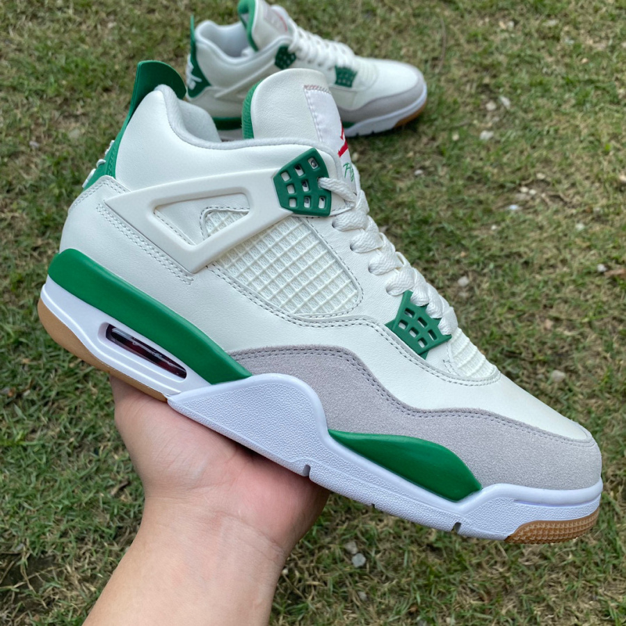 DR5415-103 N-i-k-e SB x Air Jordan 4 Retro SP White Pine Green AJ4 ...