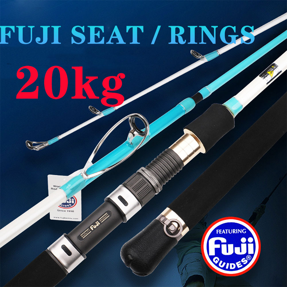 TRAINFIS】1.8M Slow-Jigging Rod FUJI Seat FUJI Guides Solid Carbon Saltwater  Fishing Boat Rod Spinning Rod