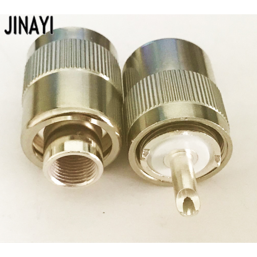 10 Connettori UHF PL259 Maschio A Crimpare Per Cavo Coassiale -5/5D-FB, RG6, LMR300