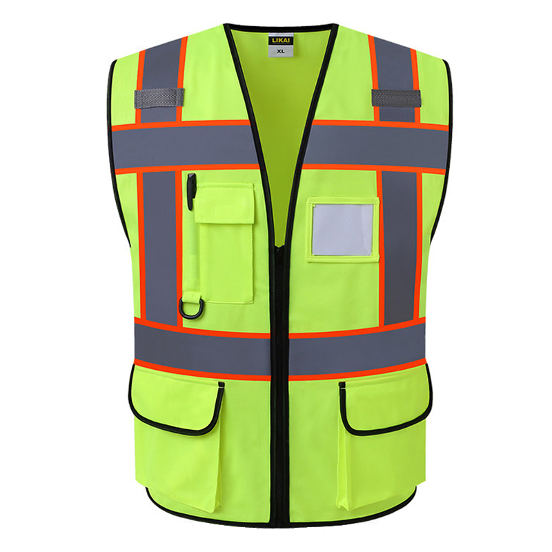 High Visibility Reflective Safety Vest With 5 Pockets Hi Vis Vest