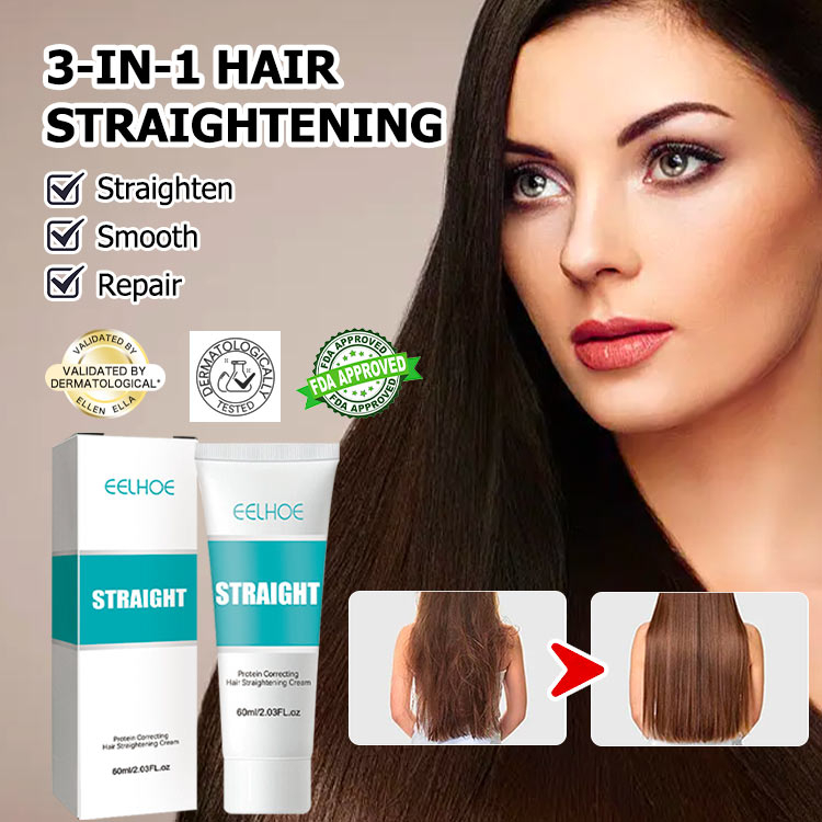 EELHOE Korea 3-in-1 Keratin Treatment Hair Straightening Cream-Straights  softens unruly hair in 10 minutes! 60ml/1pc