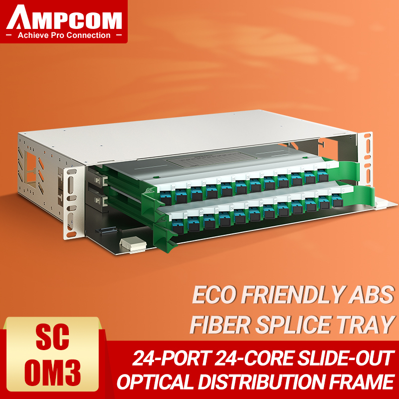 24Core ODF Optical Distribution Frame Optic Patch Panel LC SC