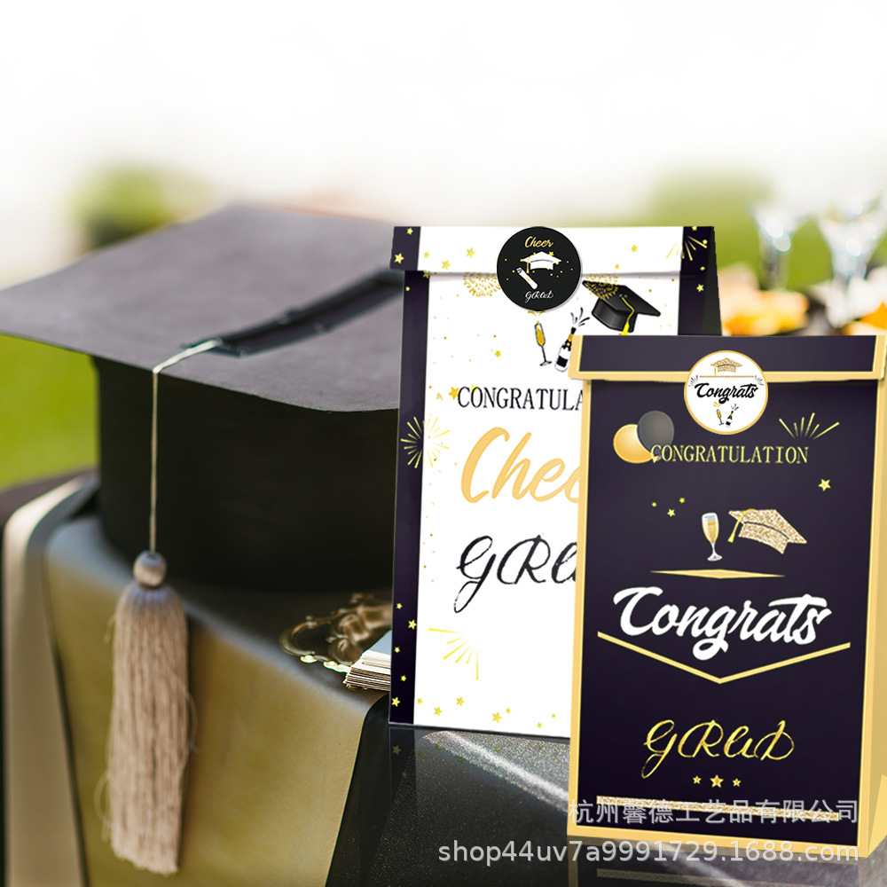 12pcs Graduation Congratulation Gift Bags Candy Cookies Packaging Bag