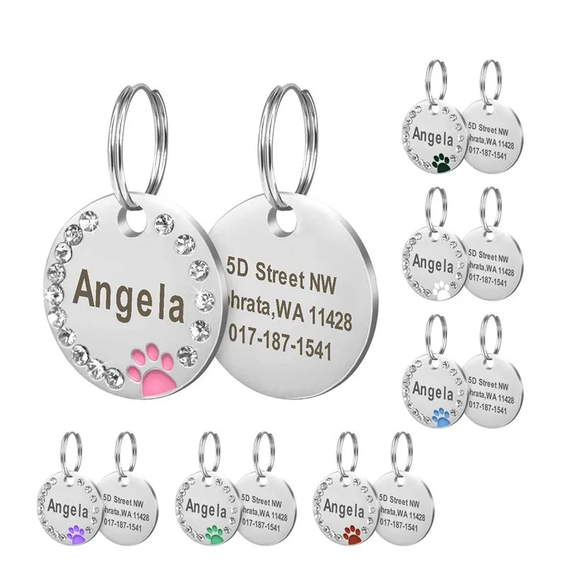 Free Customized Pets ID Tag Personalized Dog tag Cat tag Anti-lost ...