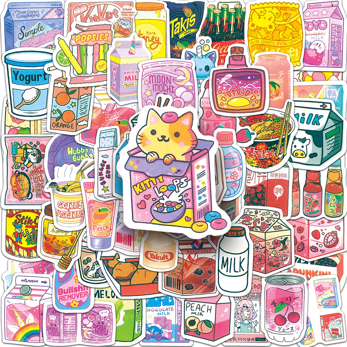102 Piece Funny Cartoon Drinkings Stickers Waterproof DIY For Phones ...